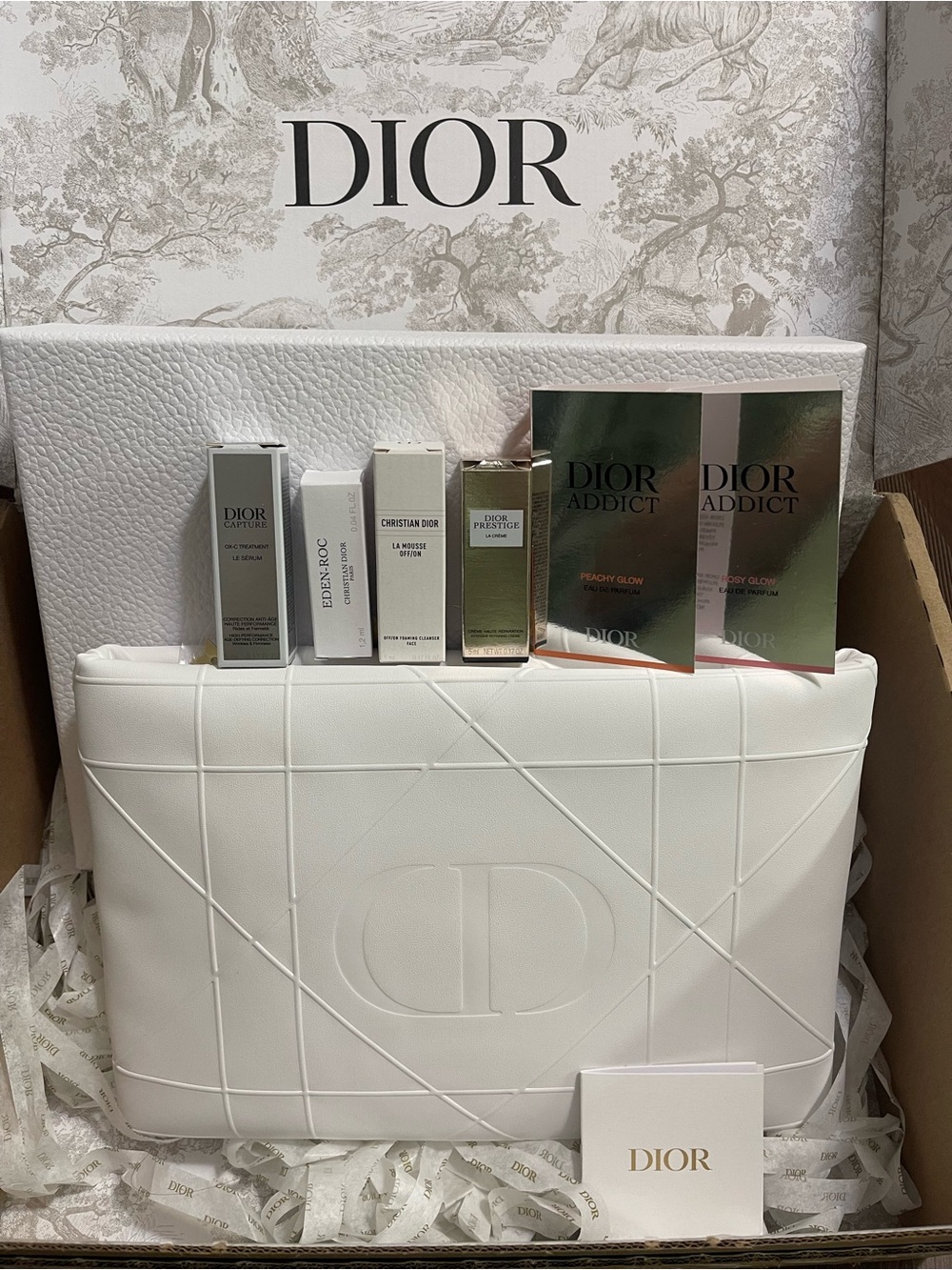 Dior Skincare Set in White and Gold Accents